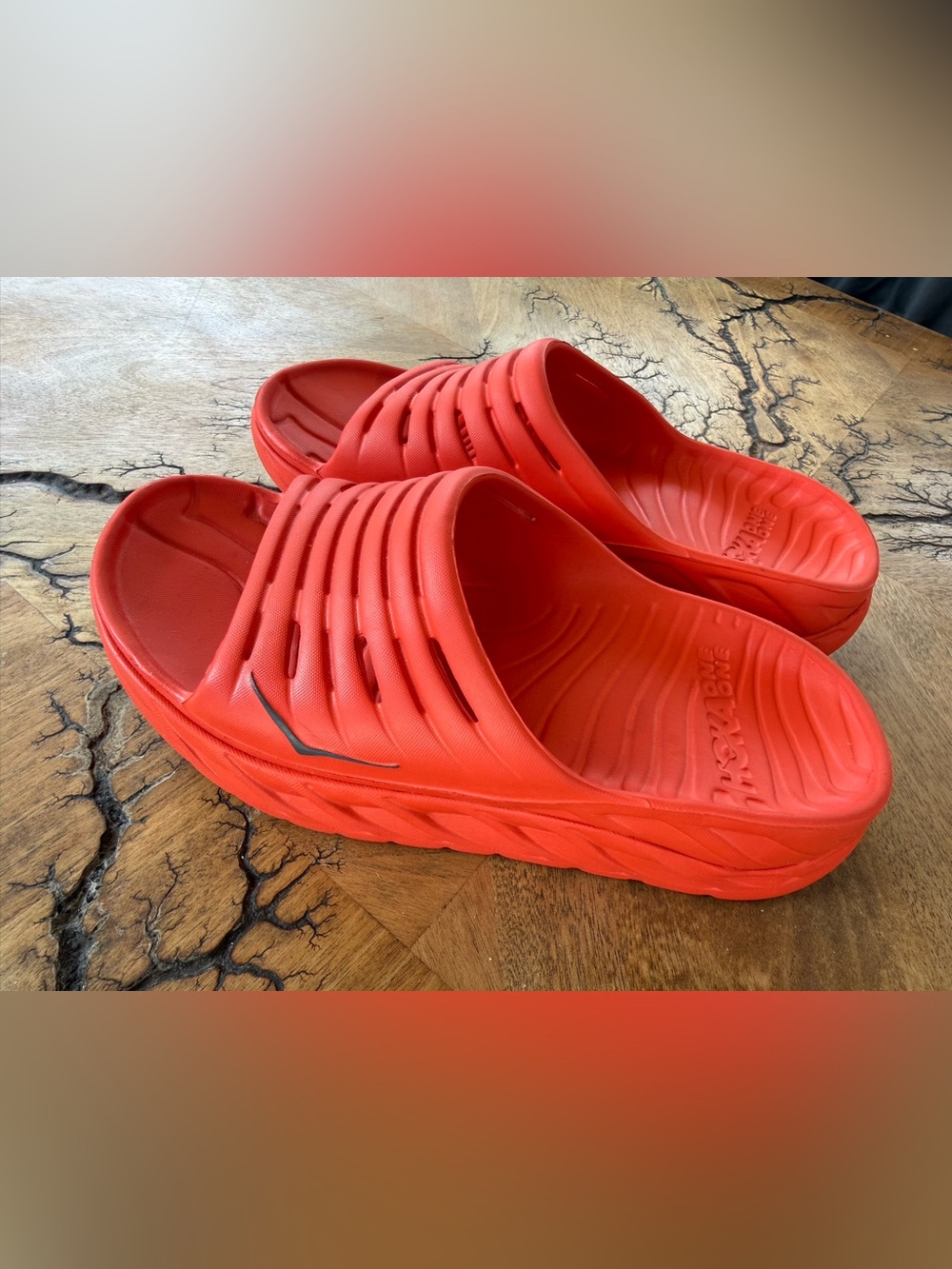 Hoka One One Ora Recovery Slide 2 Mens Size 8 Or Womens Size 10 Red Sandals
